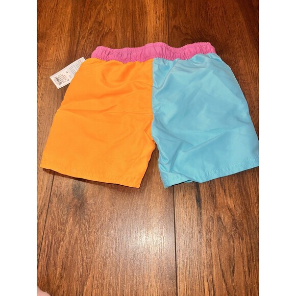 cat & jack color block swim trunks 5t toddler nwt drawstring orange blue - Picture 4 of 4